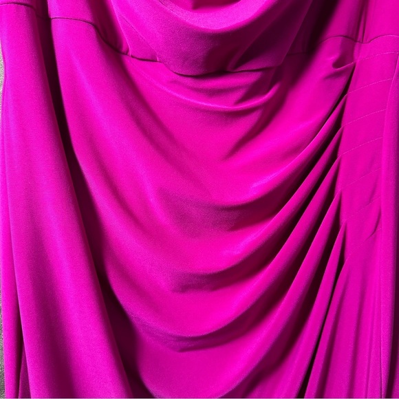 Lauren Ralph Lauren Christmas Draped Cowl Dress Fuchsia Magenta Plus Size 16W - Picture 6 of 8